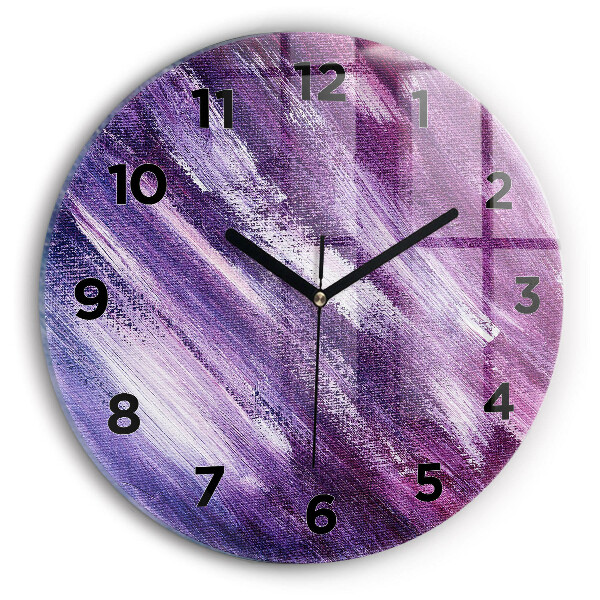 Round glass clock Acrylic paint texture