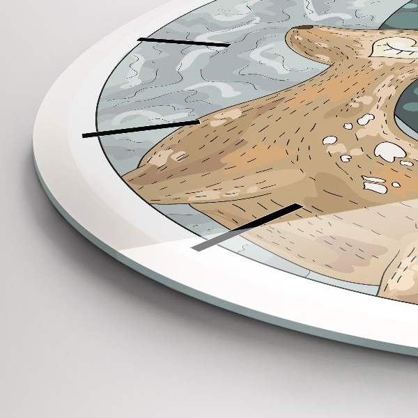 Round glass clock Nocturnal Animals and the Moon