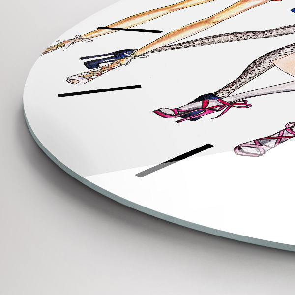 Round glass clock Fashionable girls