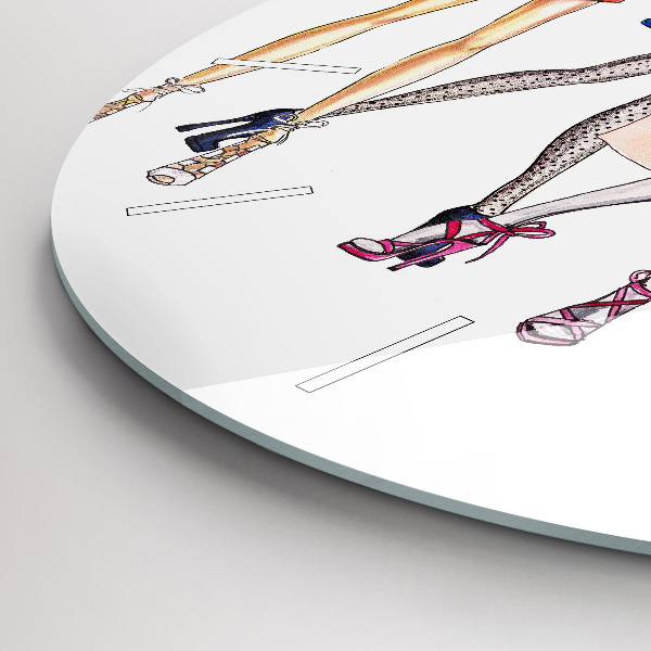 Round glass clock Fashionable girls