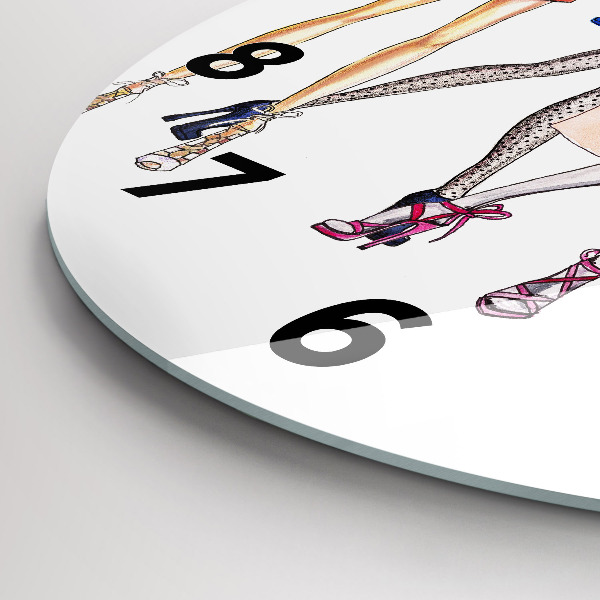 Round glass clock Fashionable girls