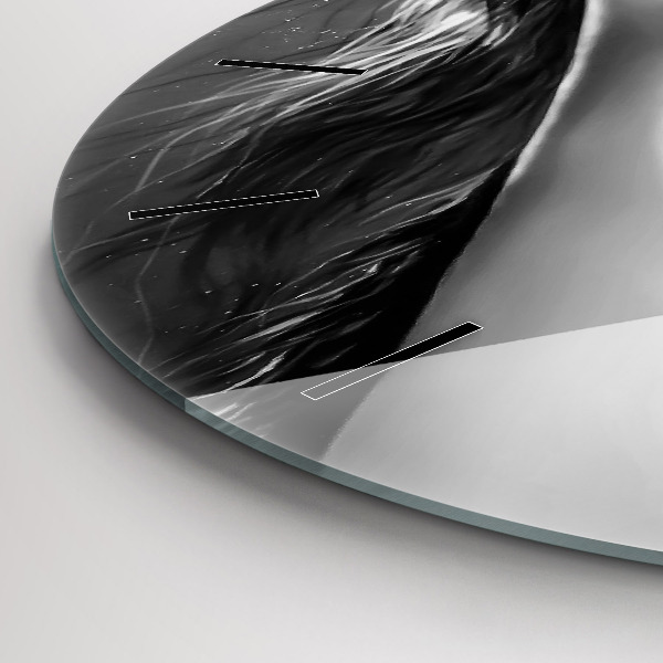 Round glass clock 'Woman''s lips'