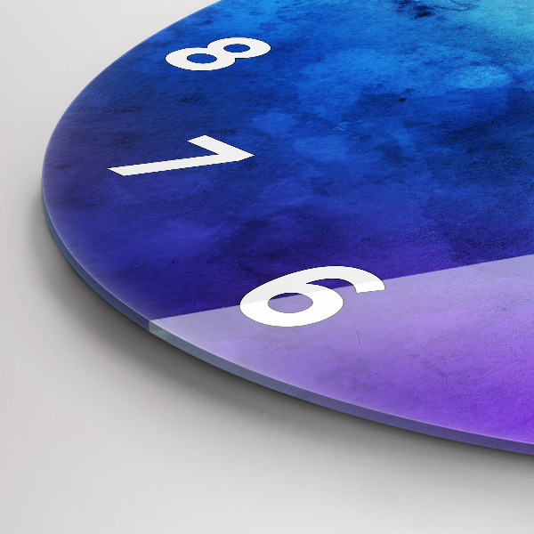 Round glass clock Colored Spots