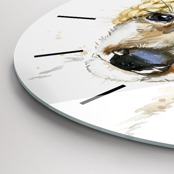 Round glass clock A deer