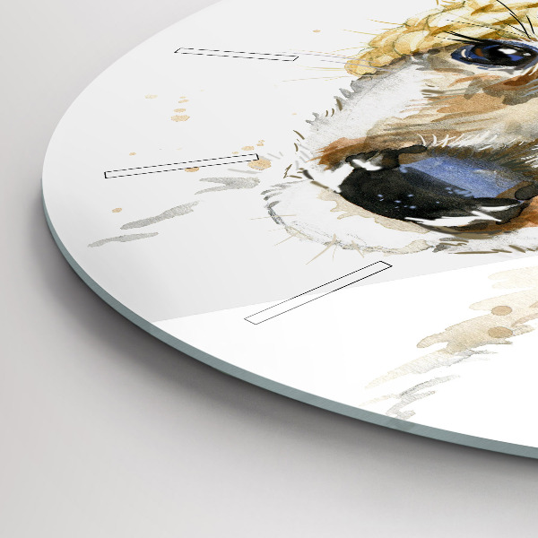 Round glass clock A deer