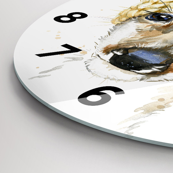 Round glass clock A deer