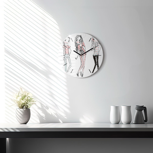 Round glass clock 'Women''s fashion'
