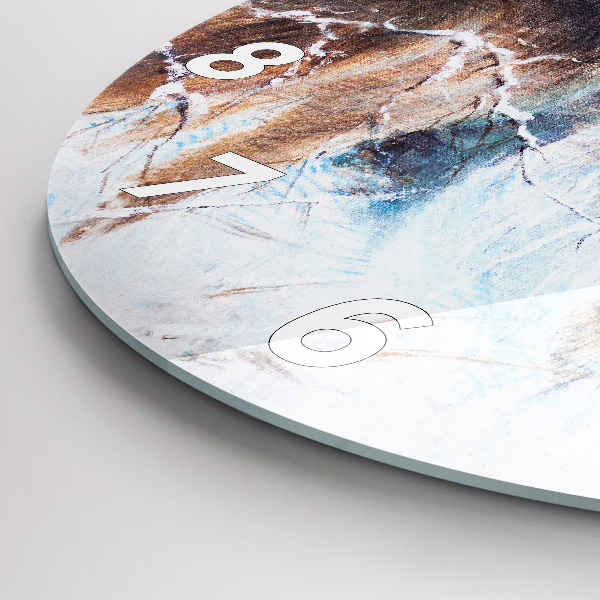Round glass clock Wolves in the forest
