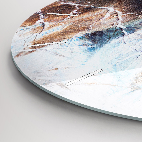 Round glass clock Wolves in the forest