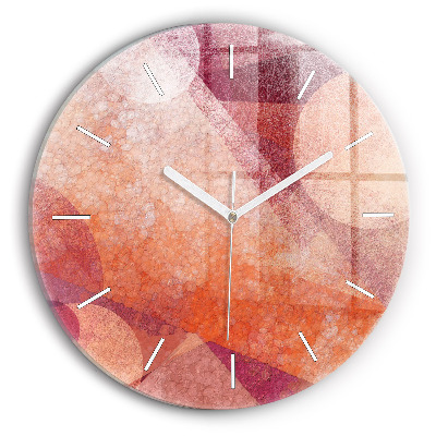 Round glass clock Geometric abstraction