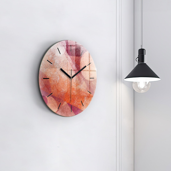 Round glass clock Geometric abstraction