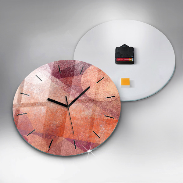 Round glass clock Geometric abstraction