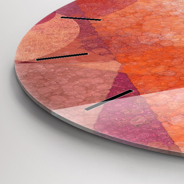 Round glass clock Geometric abstraction