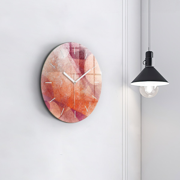 Round glass clock Geometric abstraction