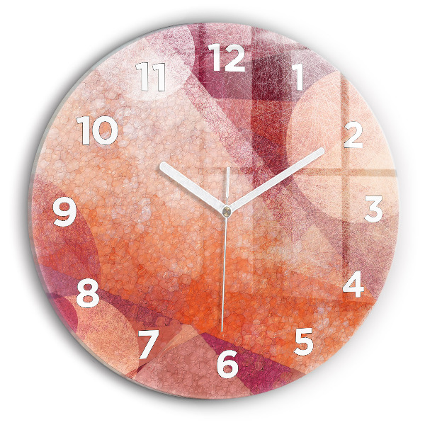 Round glass clock Geometric abstraction