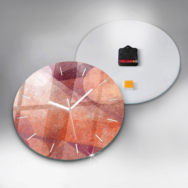 Round glass clock Geometric abstraction