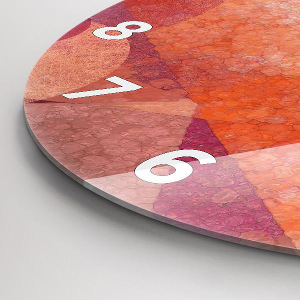Round glass clock Geometric abstraction
