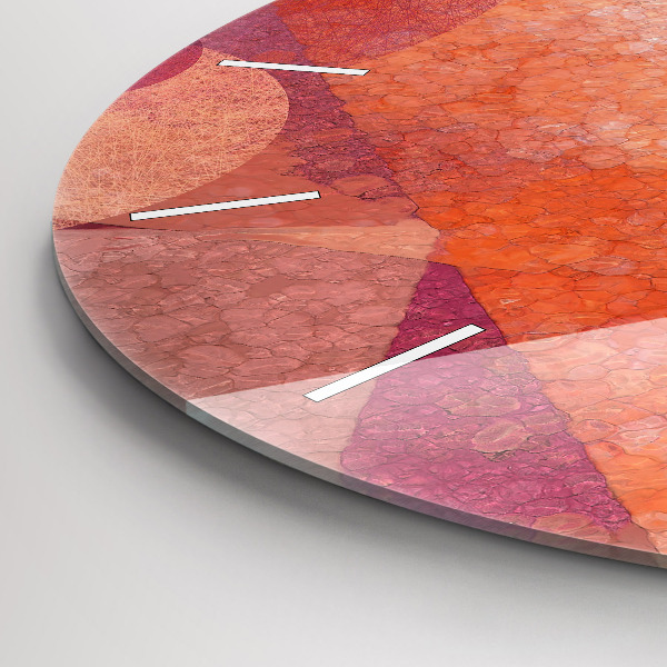Round glass clock Geometric abstraction