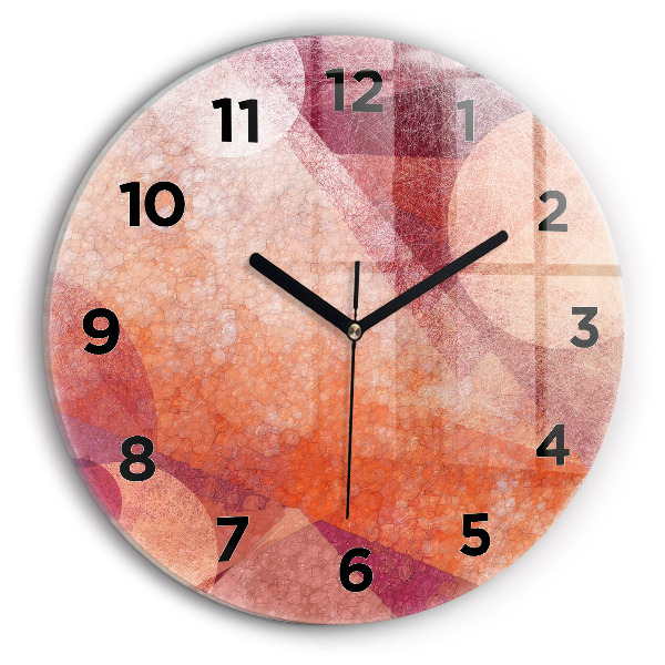 Round glass clock Geometric abstraction