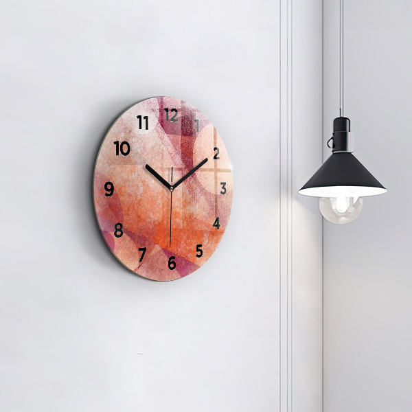Round glass clock Geometric abstraction