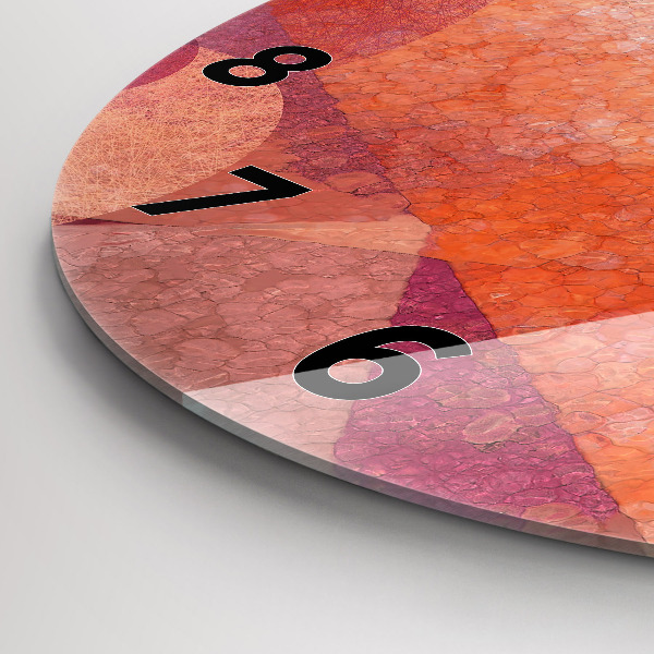 Round glass clock Geometric abstraction
