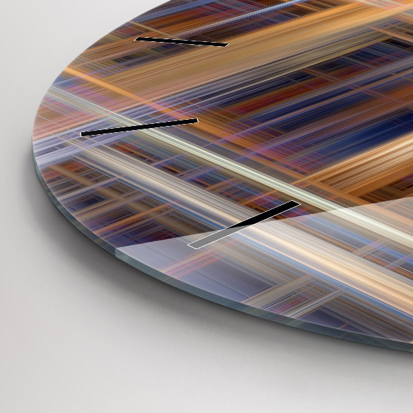 Round glass clock Abstract geometry