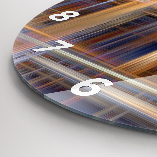 Round glass clock Abstract geometry