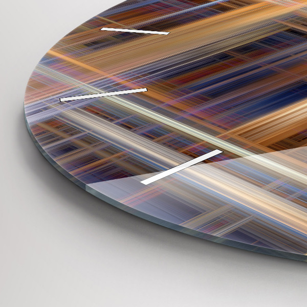 Round glass clock Abstract geometry