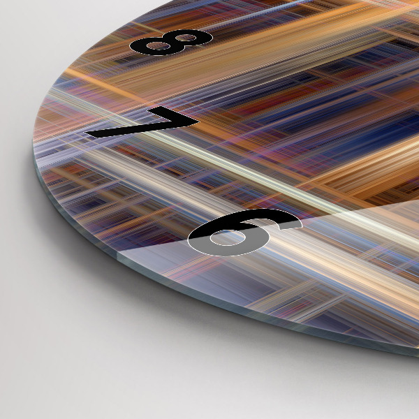 Round glass clock Abstract geometry