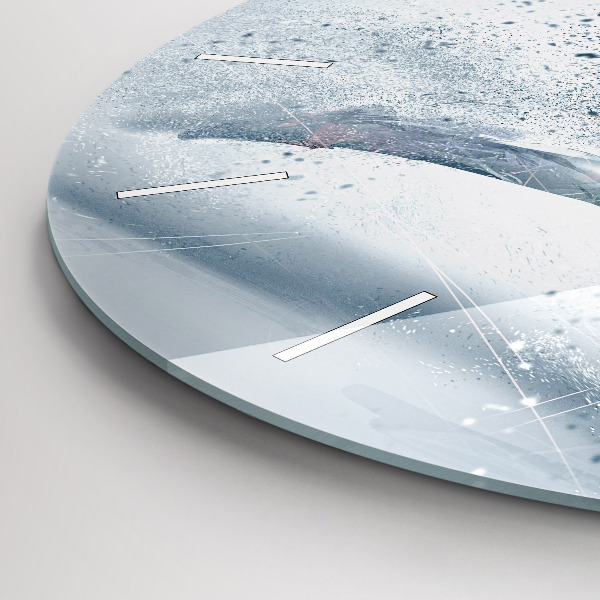 Round glass clock Running man