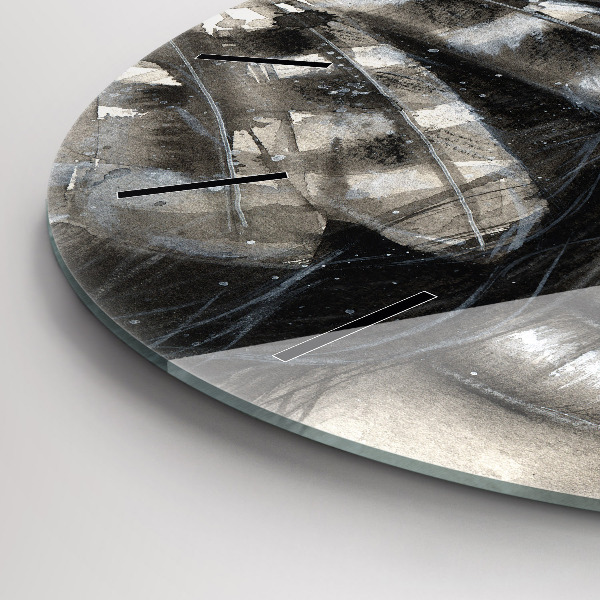 Round glass clock Painted portrait