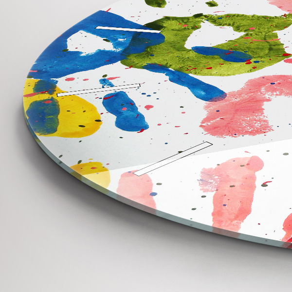 Round glass clock 'Children''s handprints'