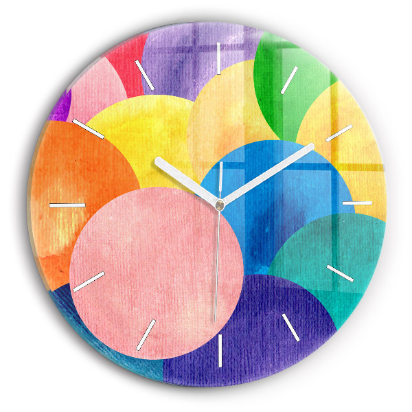 Round glass clock Abstract circles