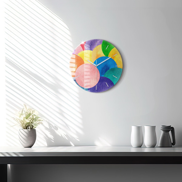 Round glass clock Abstract circles