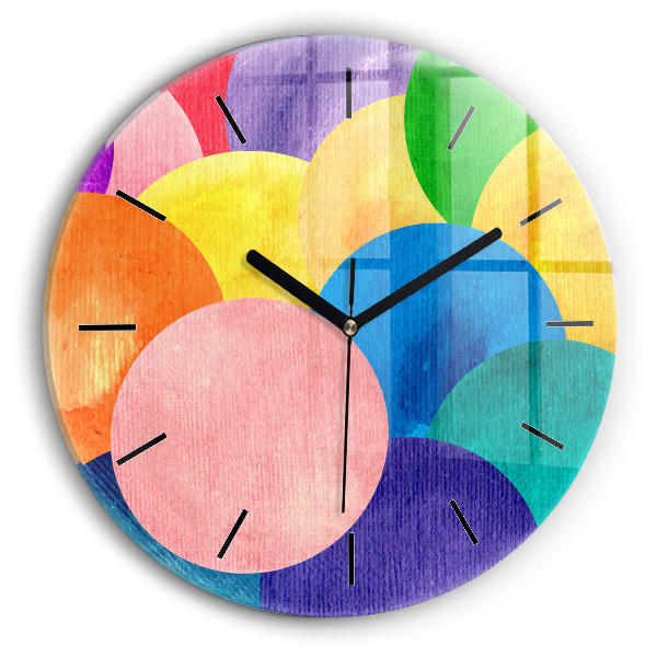 Round glass clock Abstract circles