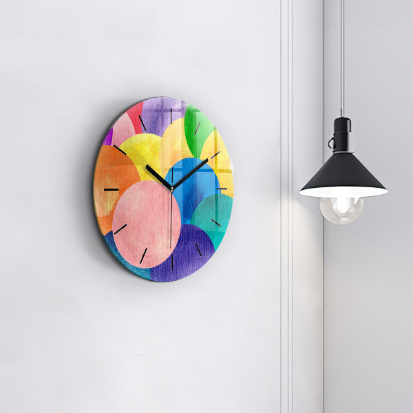 Round glass clock Abstract circles