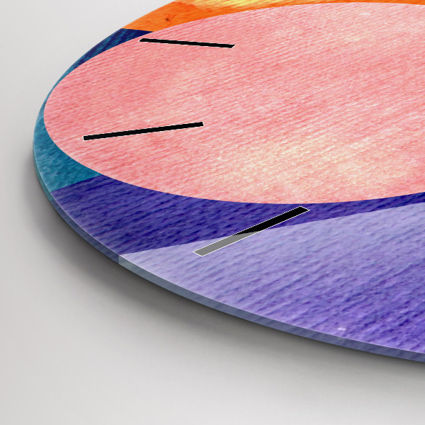 Round glass clock Abstract circles