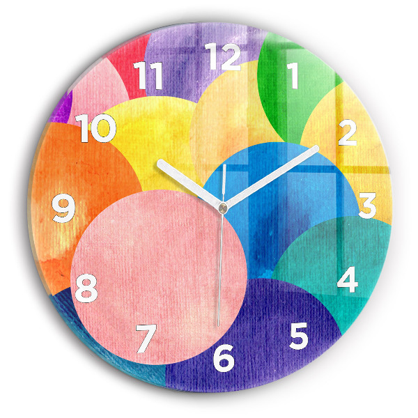 Round glass clock Abstract circles