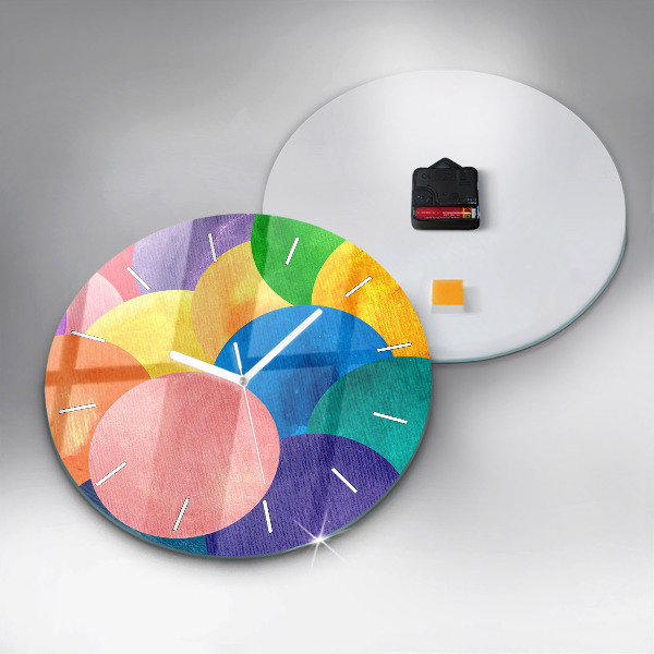 Round glass clock Abstract circles