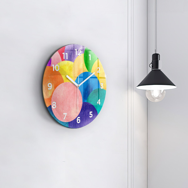 Round glass clock Abstract circles