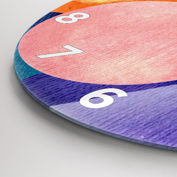 Round glass clock Abstract circles