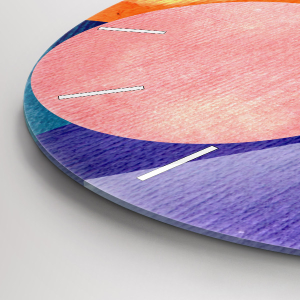 Round glass clock Abstract circles