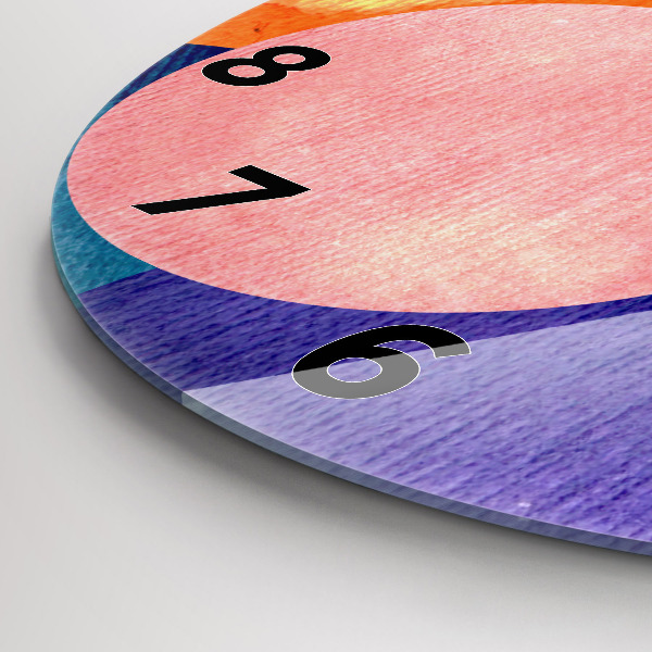 Round glass clock Abstract circles