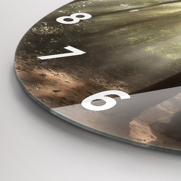 Round glass clock Elephant in the jungle