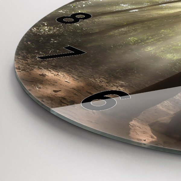 Round glass clock Elephant in the jungle