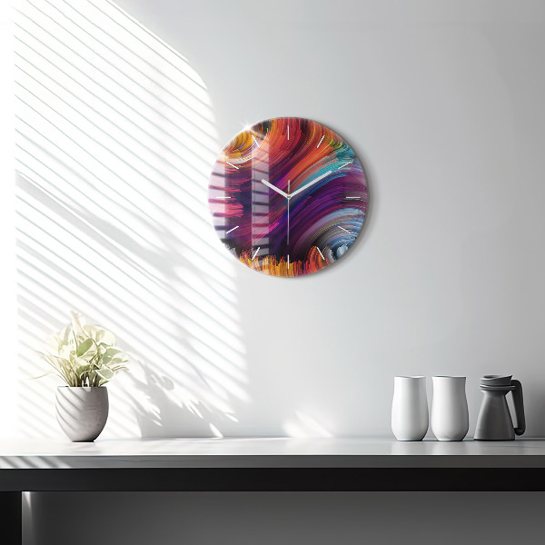 Round glass clock Abstraction hall