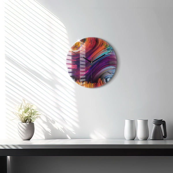 Round glass clock Abstraction hall