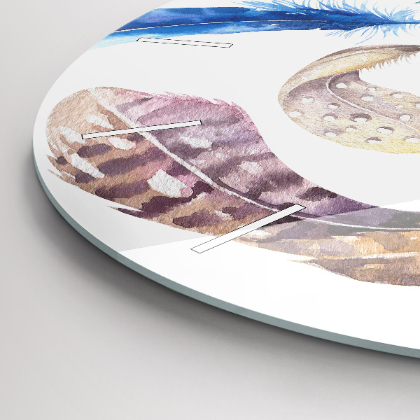 Round glass clock Retro art illustration