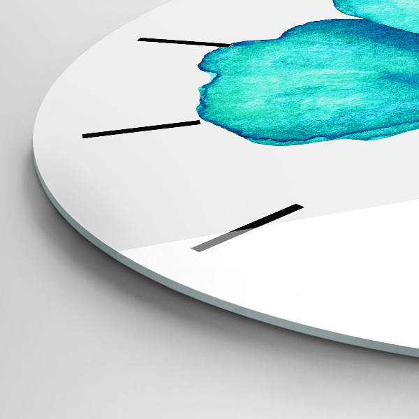 Round glass clock Turquoise Summer Butterfly