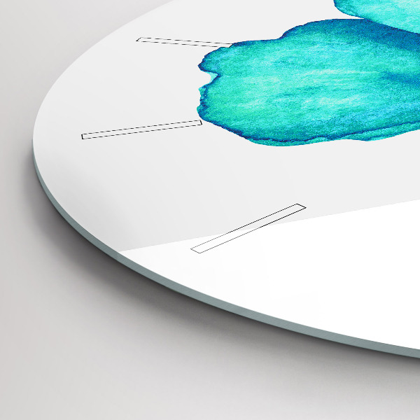 Round glass clock Turquoise Summer Butterfly